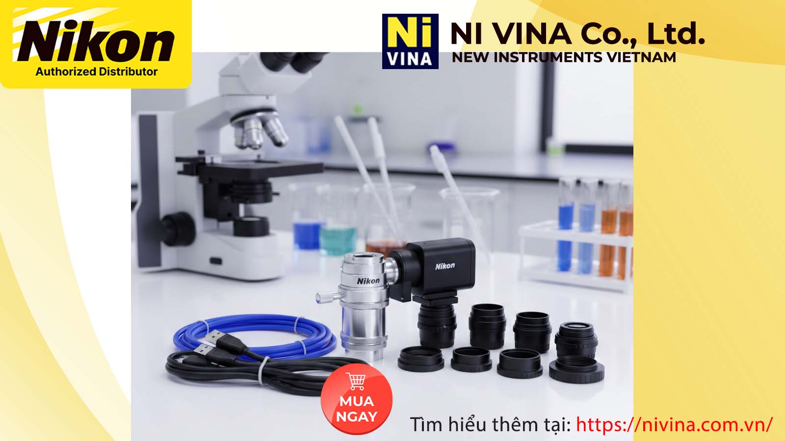 Phụ kiện Kính hiển vi 3 mắt sinh học Nikon